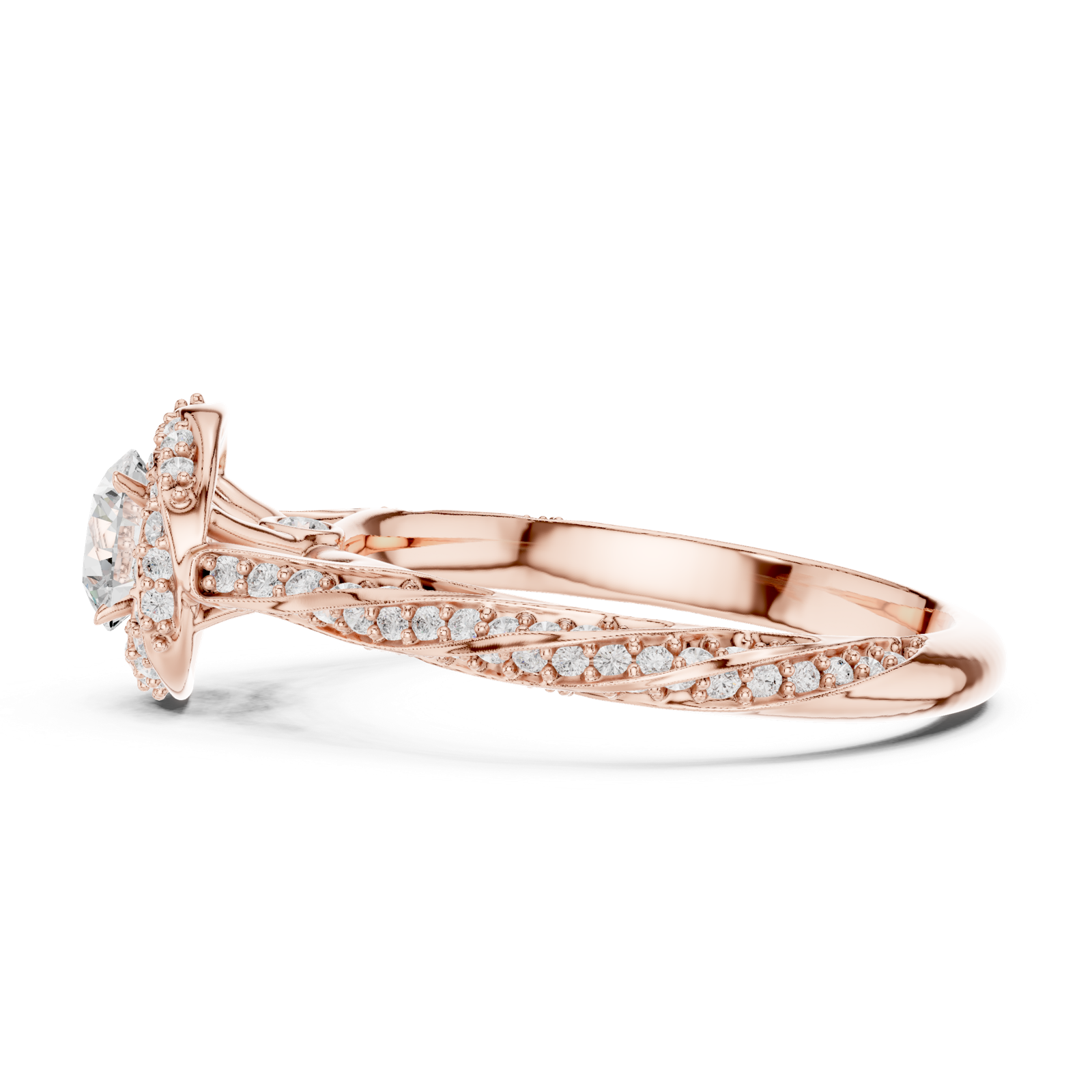 Gold Ring LR-0260, Rose Gold, view 3