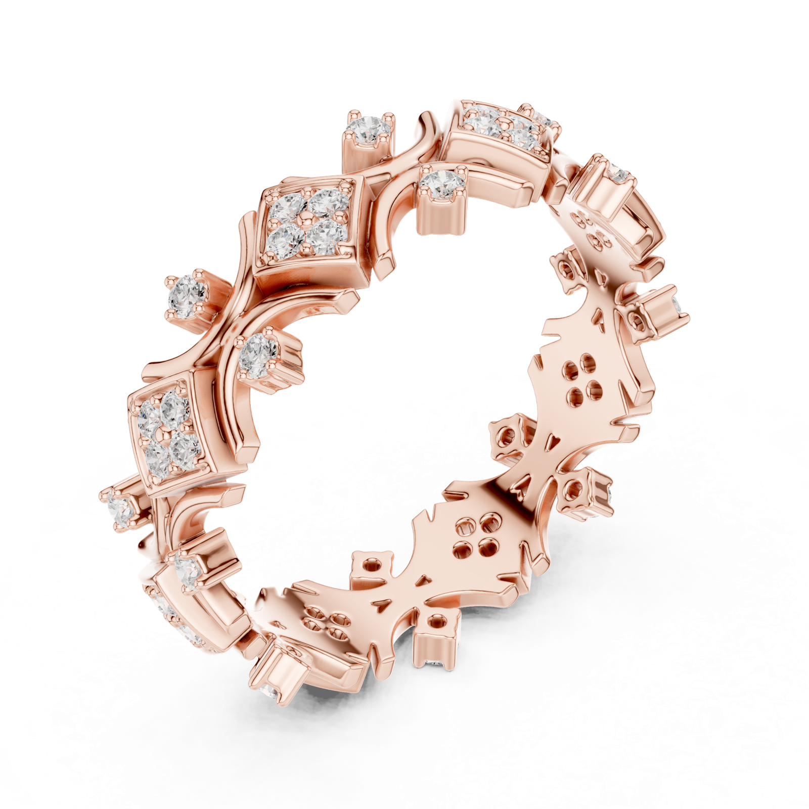 Gold Ring R38, Rose Gold, view 2