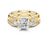 Gold Ring DDLR-299, Cushion center stone, Yellow Gold, view 4