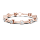 14K Solid Gold Lab Diamond Bracelet, Rose Gold