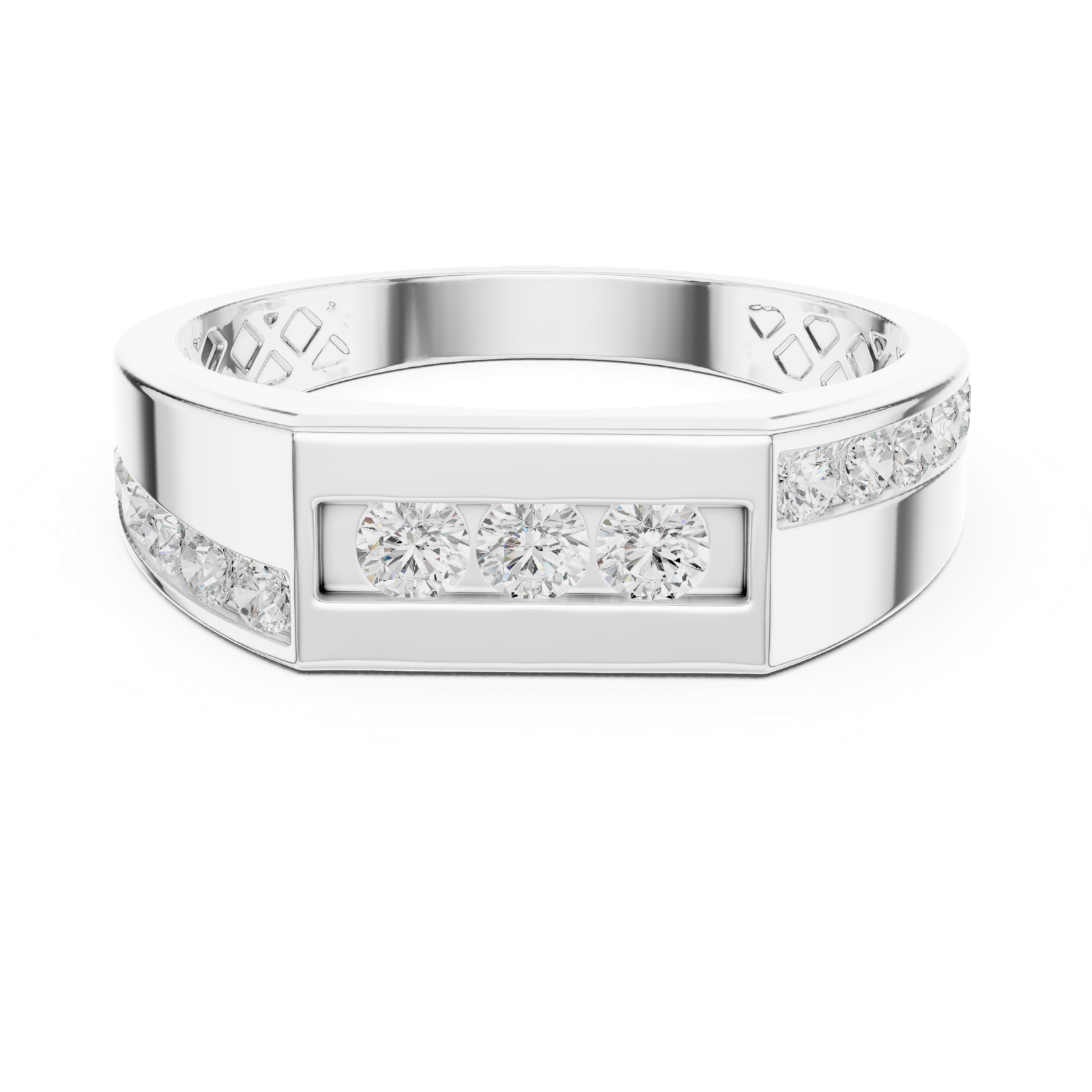 Gold Ring DDLR-389, White Gold, view 4