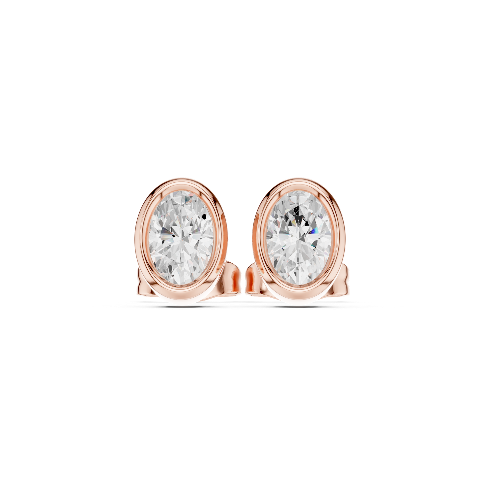 Gold Jewelry DDER-001, Oval center stone, Rose Gold, view 4