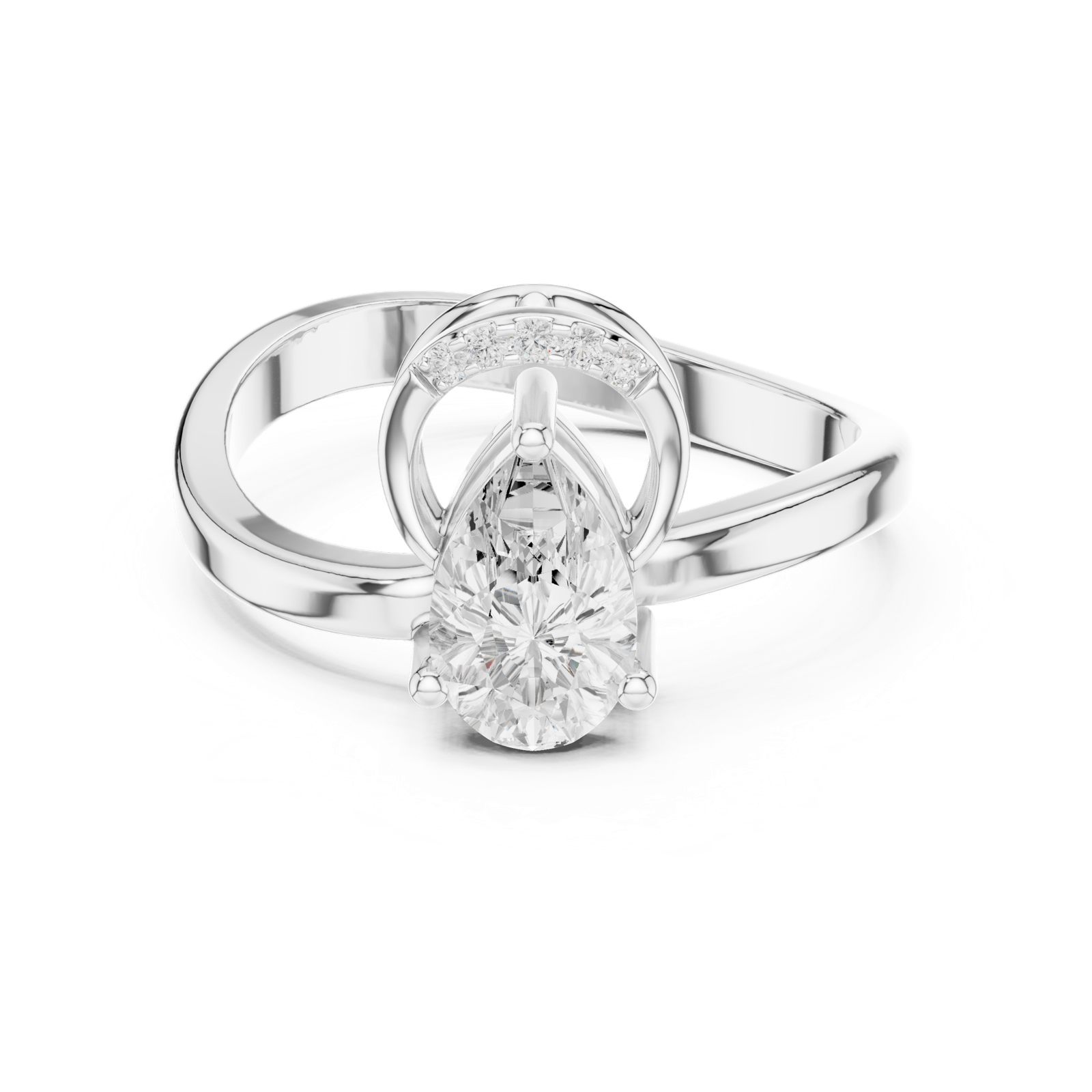 Gold Ring DDLR-506, White Gold, view 4