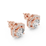 Gold Earrings ER-0013, Rose Gold, view 2