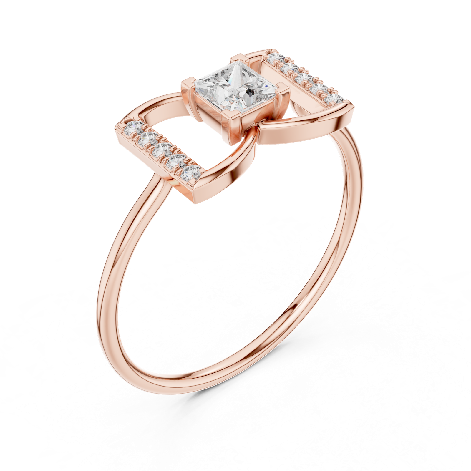 Gold Ring HLR-198, Rose Gold, view 2