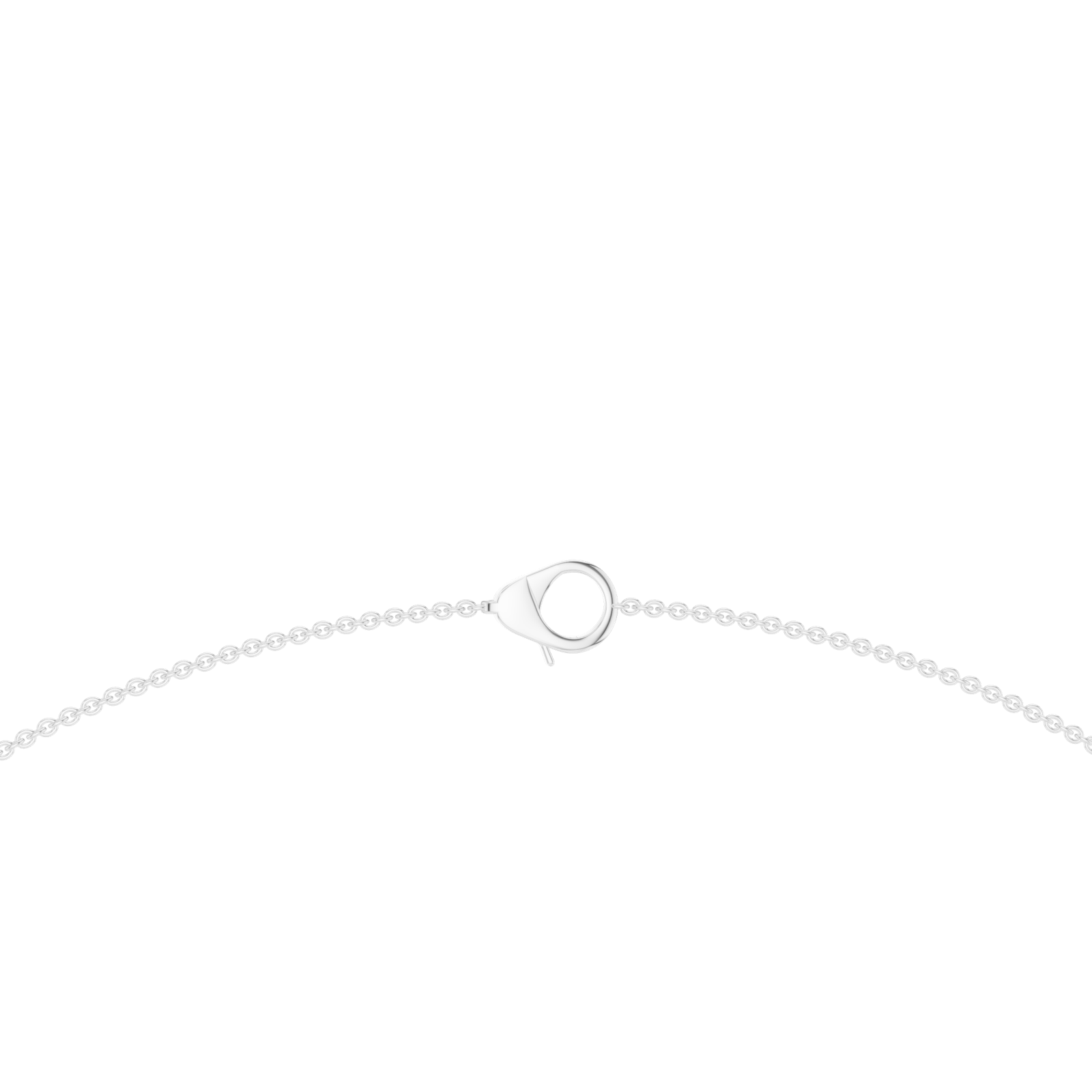 14K Solid Gold Lab Diamond Station Necklace, White Gold, view 4