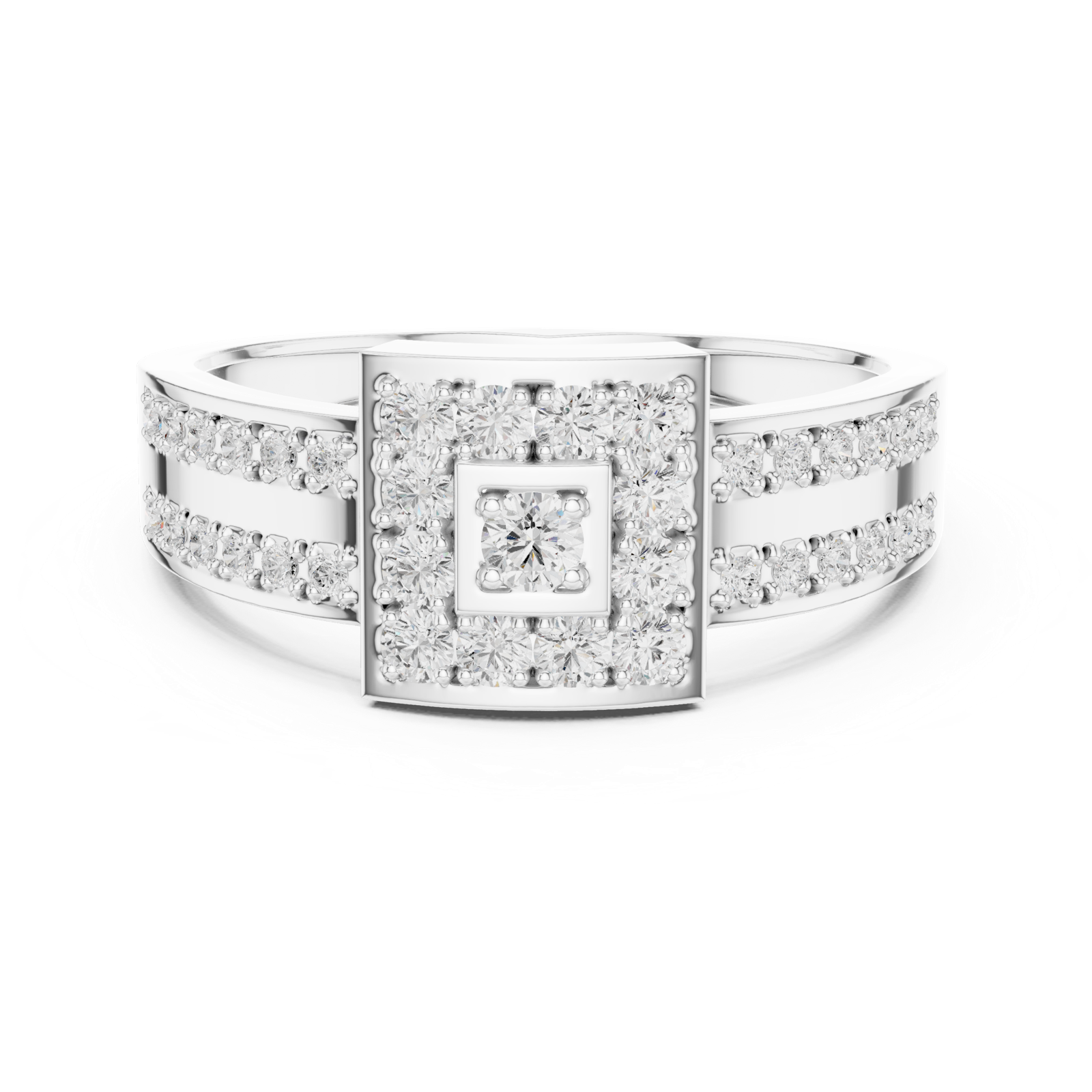 Gold Ring DDLR-806, White Gold, view 4