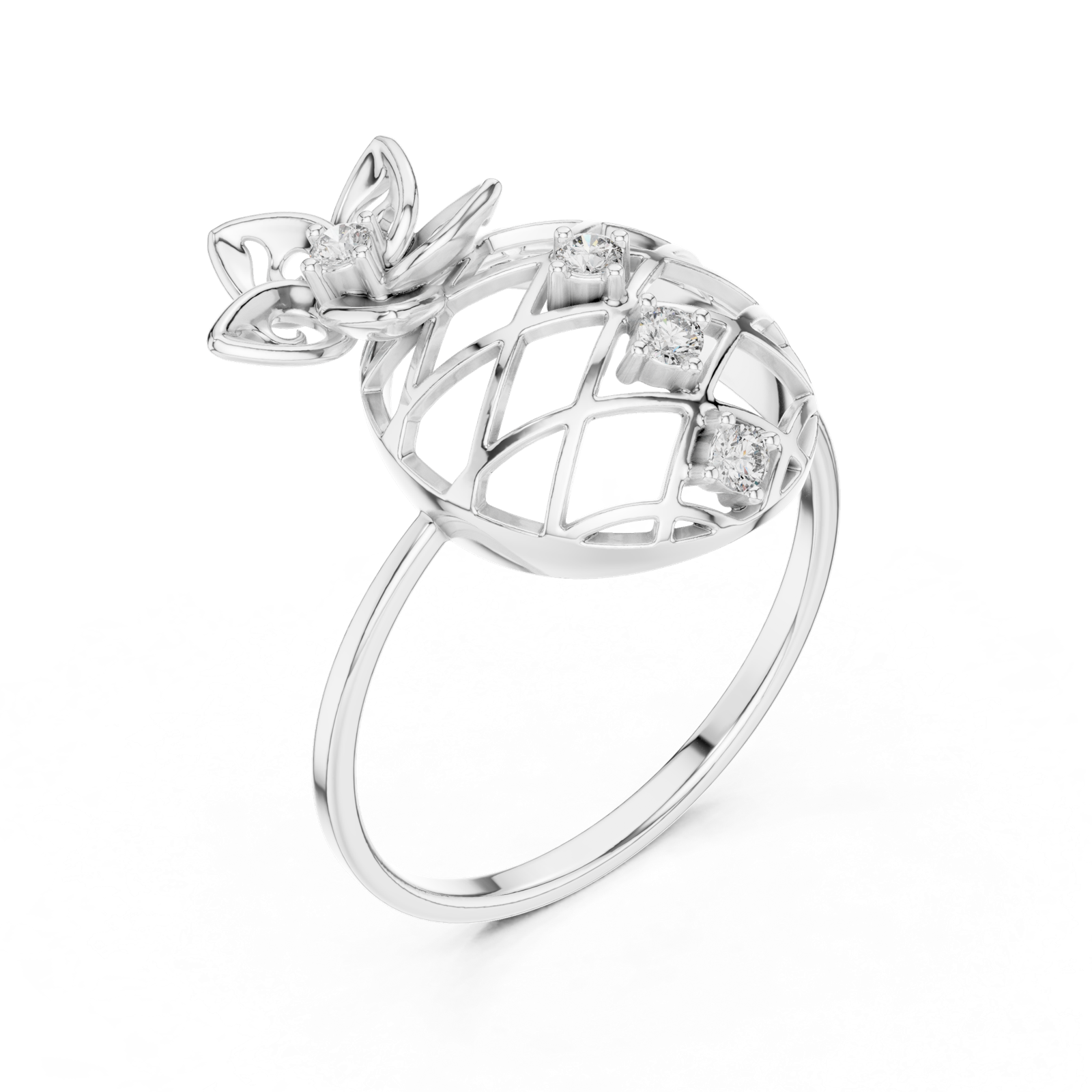 Gold Ring 1 (222), White Gold, view 2
