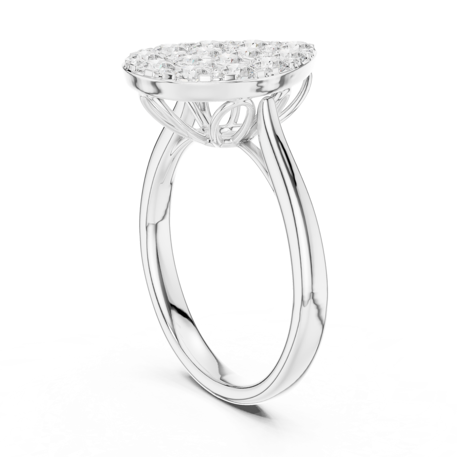 Gold Ring DDLR-784, White Gold, view 1