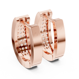 Gold Earrings L03-14, Rose Gold, view 3