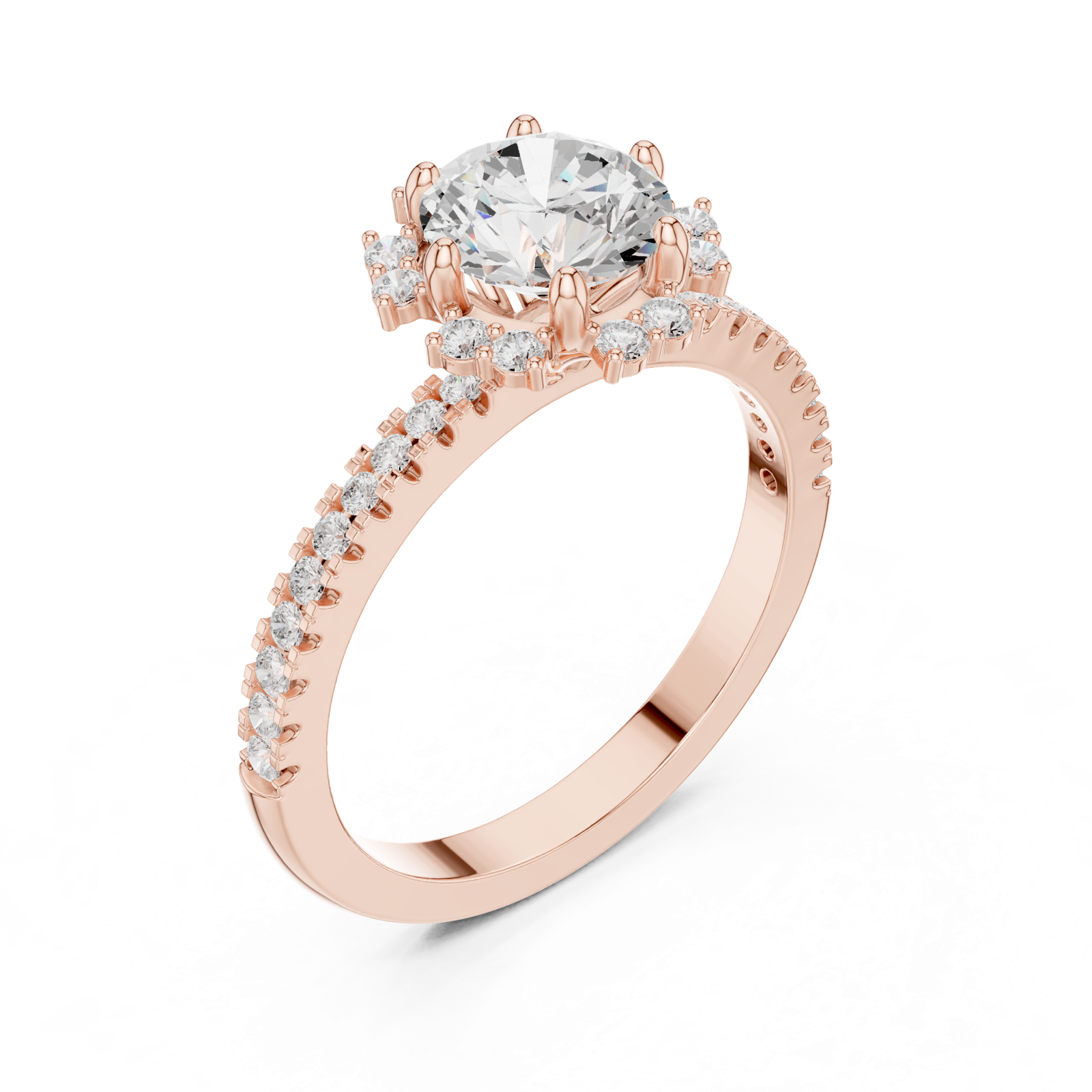 Gold Ring DDLR-324, Rose Gold, view 2