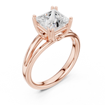 Gold Jewelry L36-7, Princess center stone, Rose Gold, view 2