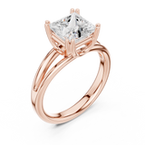 Gold Jewelry L36-7, Princess center stone, Rose Gold, view 2