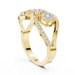 14K Solid Gold Lab Diamond Infinity Cluster Ring, Yellow Gold, view 1