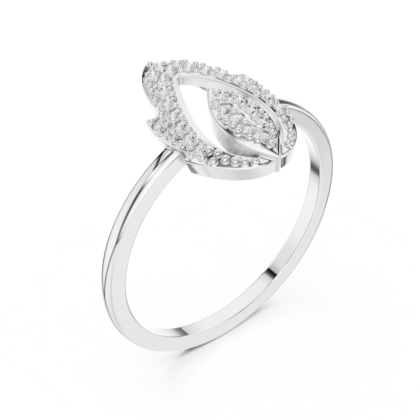 Gold Ring DR-6321, White Gold, view 2