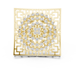 14K Solid Gold Lab Diamond Signet Ring, Yellow Gold