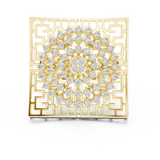 14K Solid Gold Lab Diamond Signet Ring, Yellow Gold