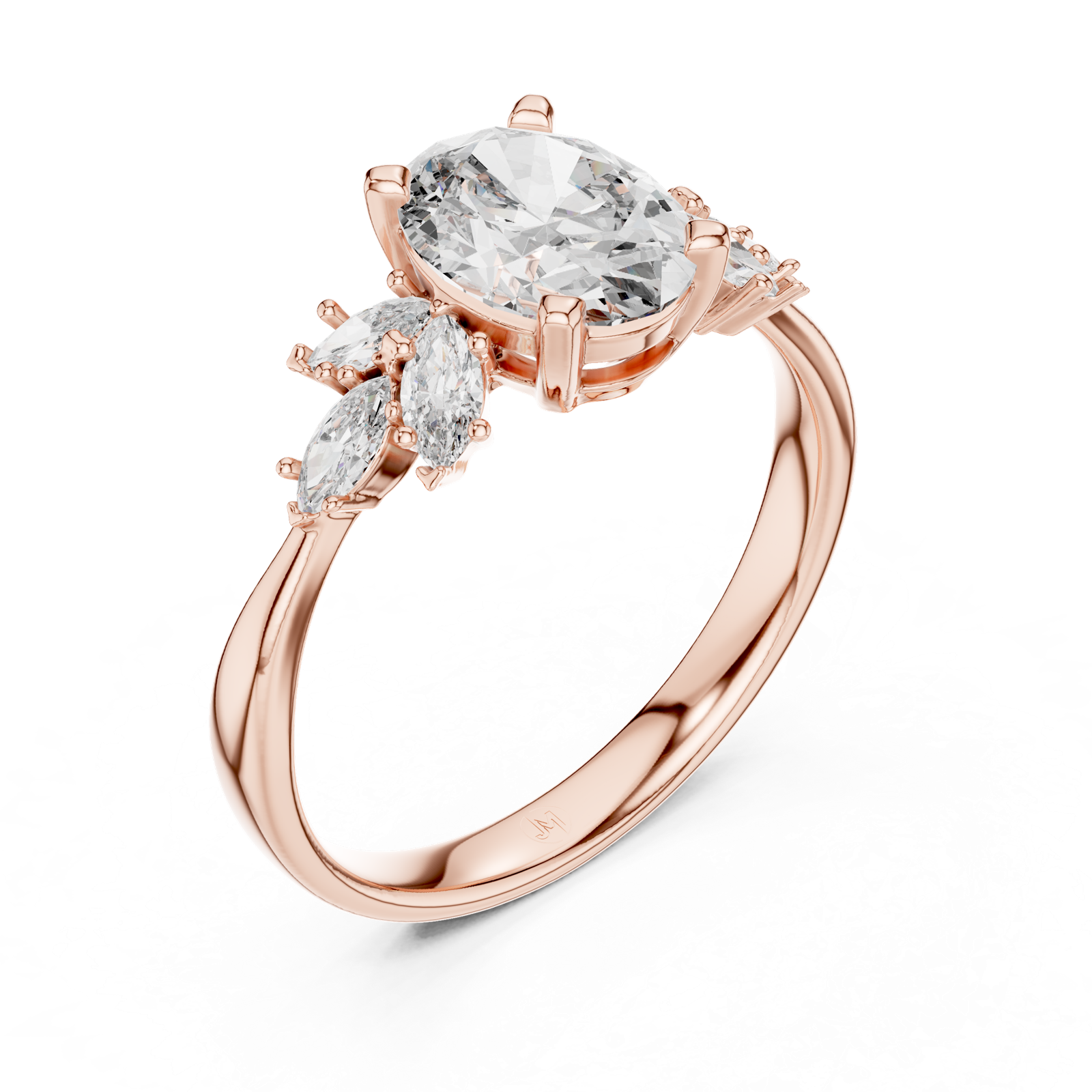 Gold Ring 20-10002L, Rose Gold, view 2