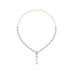 14K Solid Gold Lab Diamond Tennis Necklace, Yellow Gold