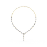 14K Solid Gold Lab Diamond Tennis Necklace, Yellow Gold