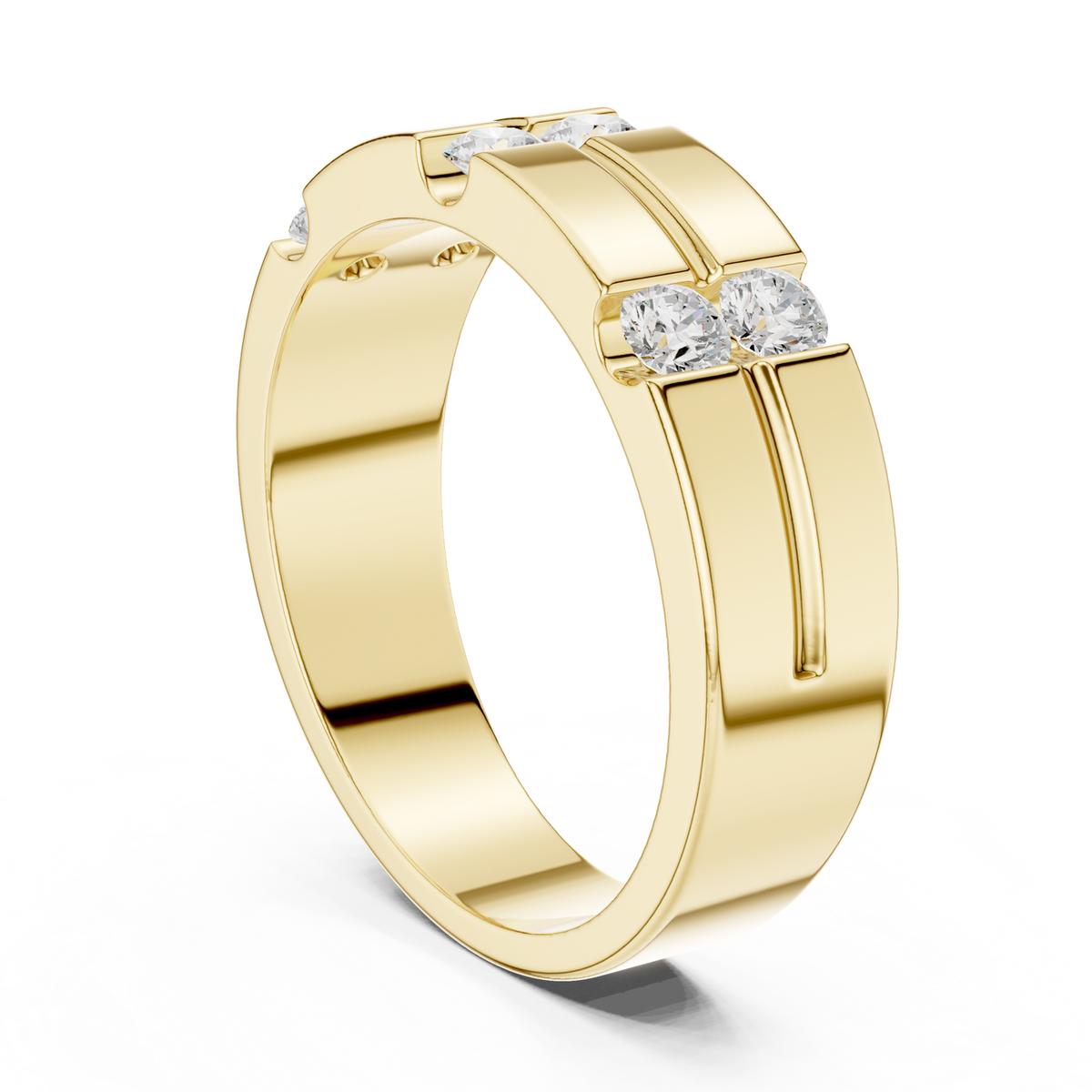 14K Solid Gold Lab Diamond Cluster Ring, Yellow Gold, view 1