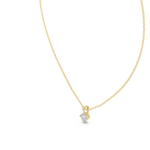 14K Solid Gold Lab Diamond Solitaire Pendant Necklace, Yellow Gold, view 2