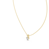 14K Solid Gold Lab Diamond Solitaire Pendant Necklace, Yellow Gold, view 2
