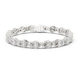 14K Solid Gold Lab Diamond Bracelet, White Gold