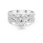 Gold Ring DDLR-300, Round center stone, White Gold, view 4