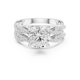 Gold Ring DDLR-300, Round center stone, White Gold, view 4