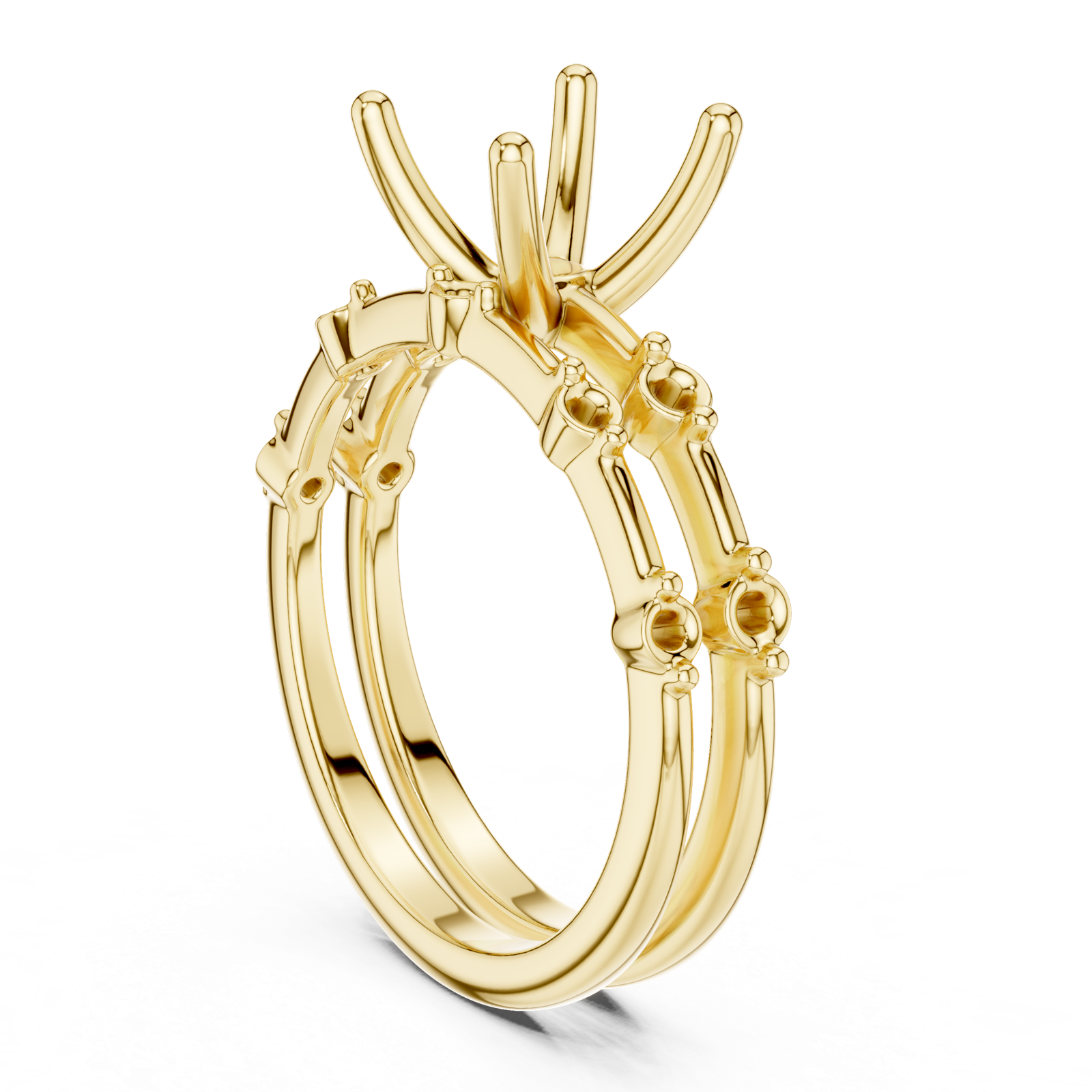 Gold Ring DDLR-441, Asscher center stone, Yellow Gold, view 1