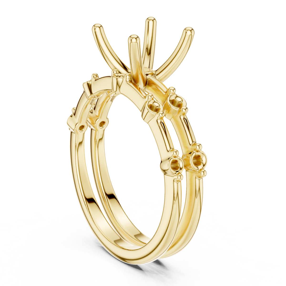 Gold Ring, Asscher center stone, Yellow Gold, view 1