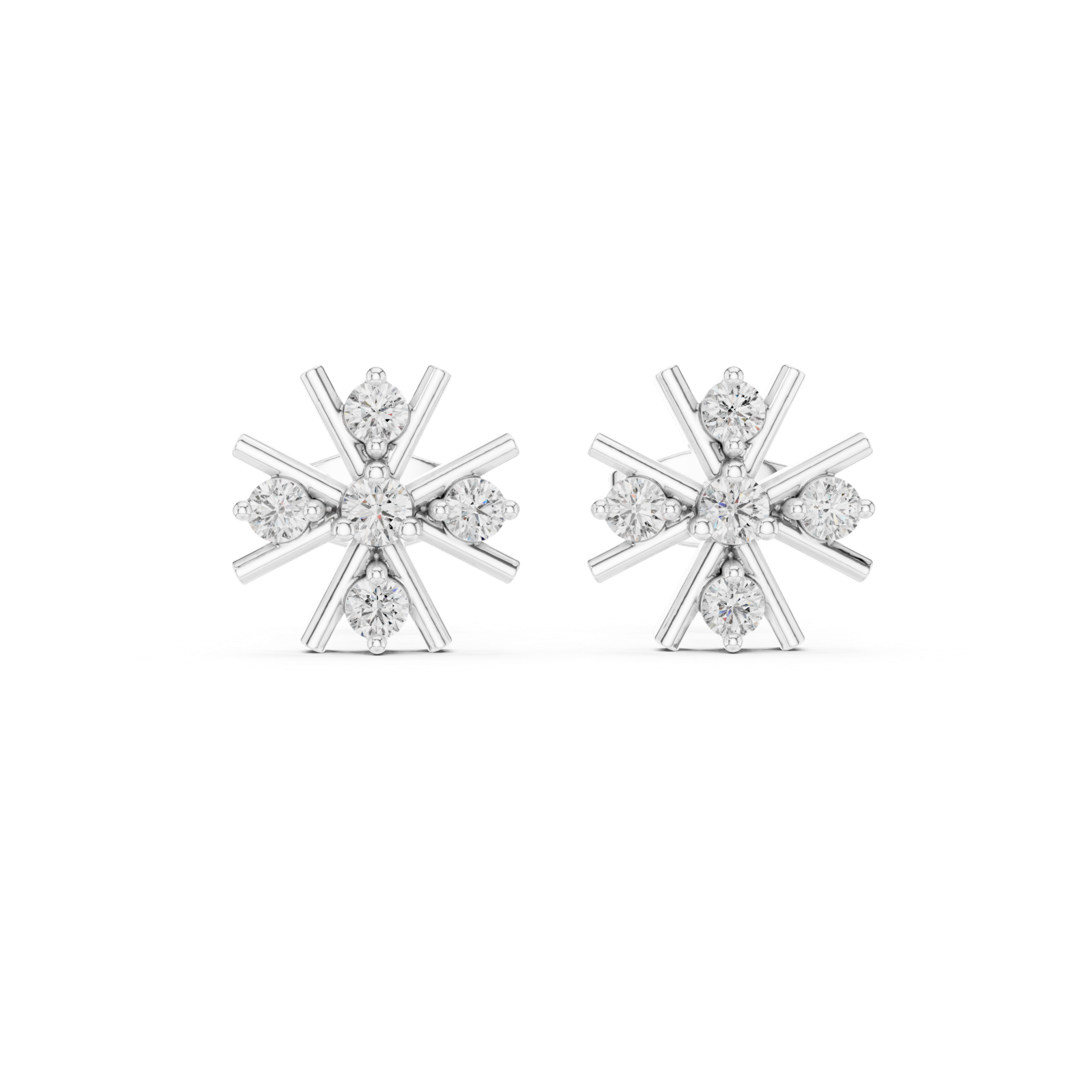 Gold Earrings 9-10002E, White Gold