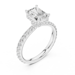 Gold Ring DDLR-165, Radiant center stone, White Gold, view 2