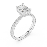 Gold Ring DDLR-165, Radiant center stone, White Gold, view 2