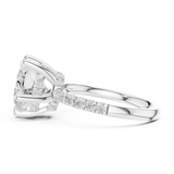 Gold Ring DDLR-259, Heart center stone, White Gold, view 3