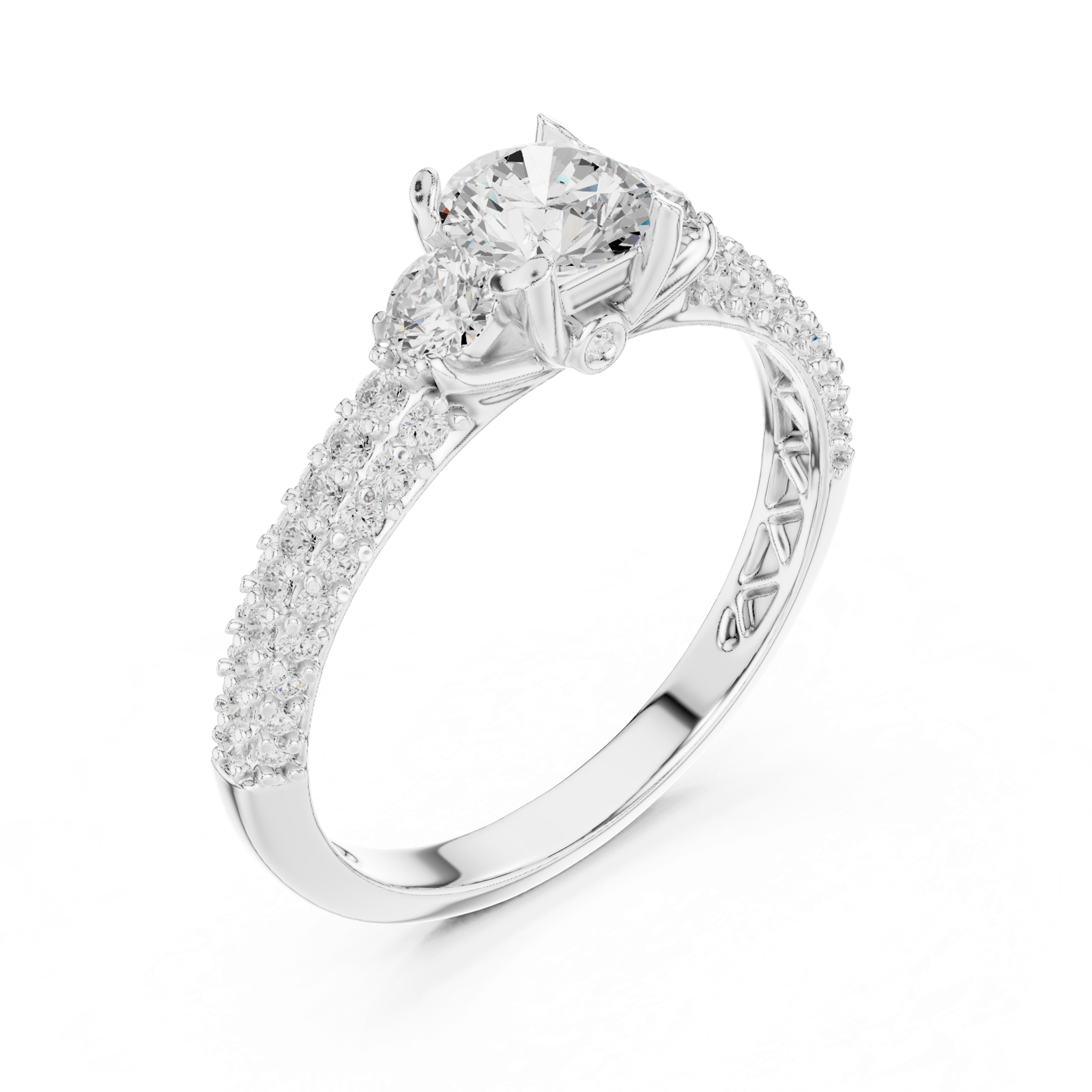 Gold Ring LR-0329, White Gold, view 2