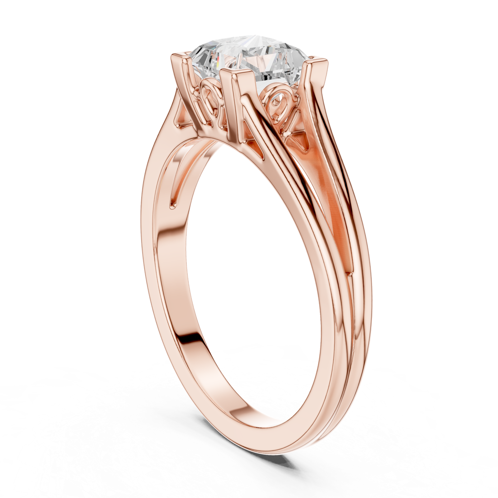 Gold Ring DDLR-892, Rose Gold, view 1