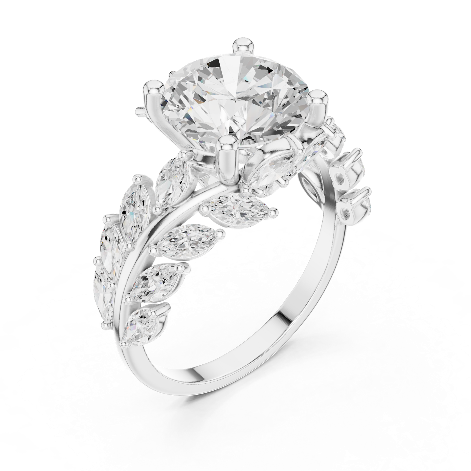 Gold Ring DDLR-448, White Gold, view 2
