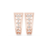 14K Solid Gold Lab Diamond Cluster Earrings, Rose Gold