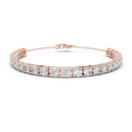 14K Solid Gold Lab Diamond Bracelet, Rose Gold