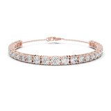 14K Solid Gold Lab Diamond Bracelet, Rose Gold