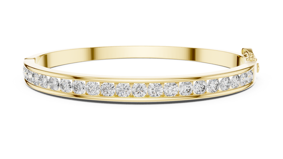 14K Solid Gold Lab Diamond Bracelet, Yellow Gold