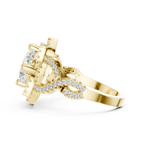 Gold Ring DDLR-411, Yellow Gold, view 3