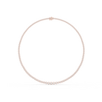 14K Solid Gold Lab Diamond Tennis Necklace, Rose Gold