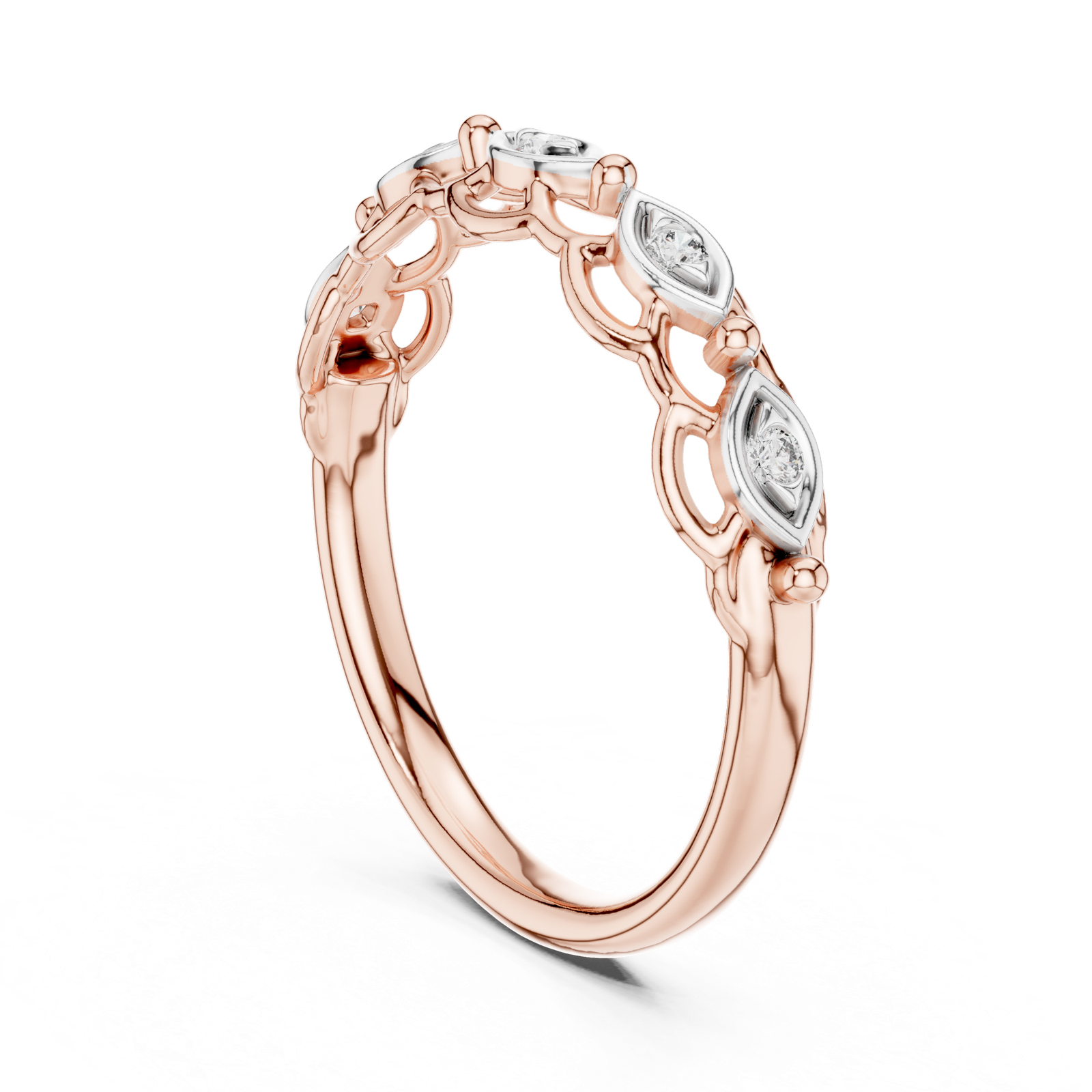Gold Ring 12-10072@L, Rose Gold, view 1