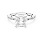 Gold Ring DDLR-177, Round center stone, White Gold, view 4