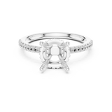 Gold Ring DDLR-177, Round center stone, White Gold, view 4