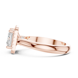 Gold Ring DDLR-338, Princess center stone, Rose Gold, view 3