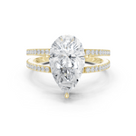 Gold Jewelry L36-13, Pear center stone, Yellow Gold